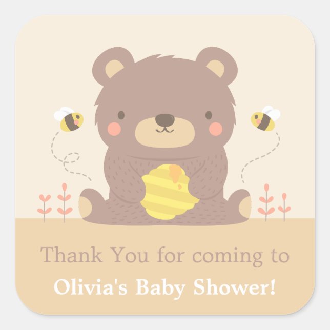 Stickers Baby shower Décor en bois mignon (Devant)