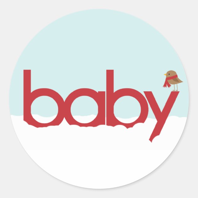 Stickers Baby shower d'hiver (Devant)