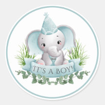 Stickers Baby shower Elephant Boys