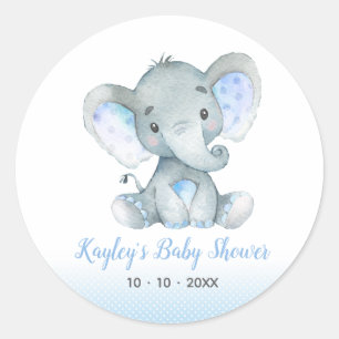 Stickers Baby shower éléphant Favoriser pour garço