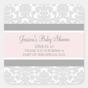 Stickers Baby shower en damas gris-roux Favoriser