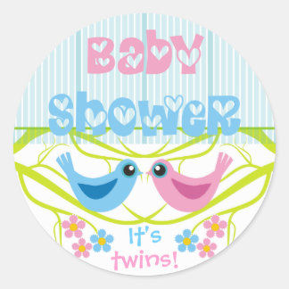 Stickers Baby shower Enveloppe Oiseaux mignons