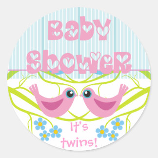 Stickers Baby shower Enveloppe Oiseaux mignons