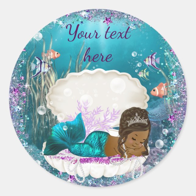 Stickers Baby shower Fille Africaine Américaine Si (Devant)