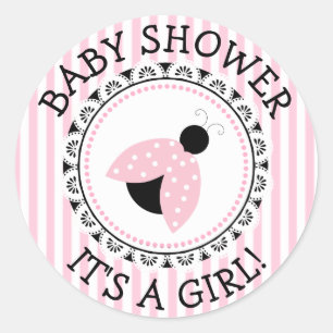 Stickers Baby shower fille rose Ladybug