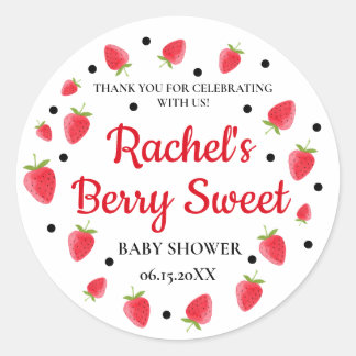 Stickers Baby shower fraise, Thème fraise