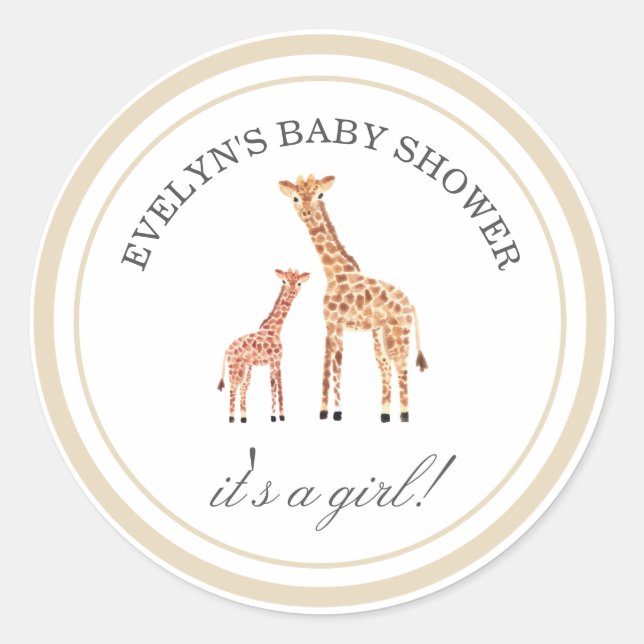 Stickers Baby shower Giraffe (Devant)