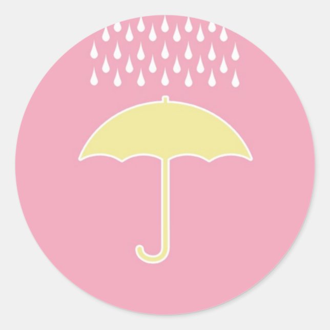 Stickers baby shower Girl rose parapluie (Devant)