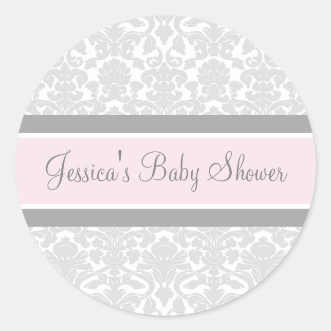 Stickers Baby shower gris-blanc Damas Favoriser (Devant)