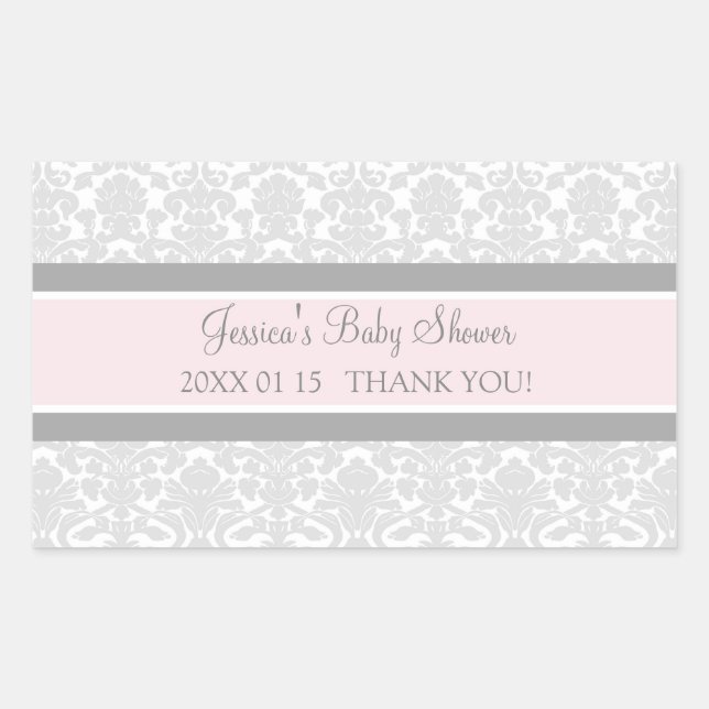 Stickers Baby shower gris-blanc Damas Favoriser (Devant)