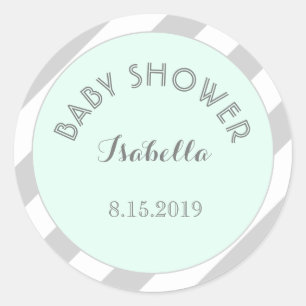 Stickers Baby shower Gris-Mint