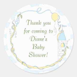 Stickers baby shower Jaune/Château 1 1/2" ou 3"