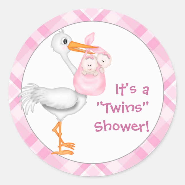 Stickers Baby shower jumeaux (Devant)