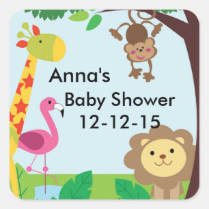 stickers baby shower Jungle Safari zoo