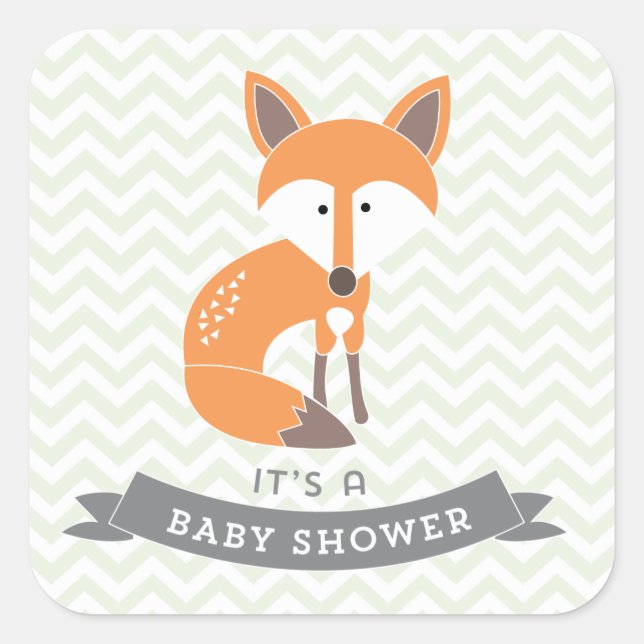Stickers Baby shower Little Fox (Devant)