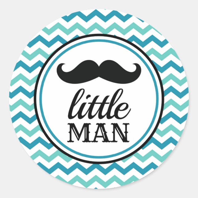 Stickers Baby shower Little Man Mustache - LM (Devant)