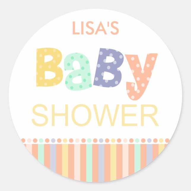 Stickers Baby shower Melrose (Devant)