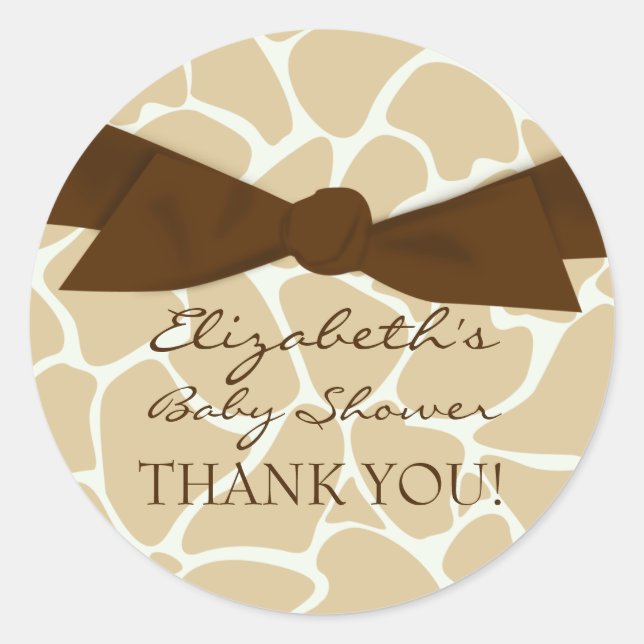 Stickers Baby shower Motif Giraffe (Devant)