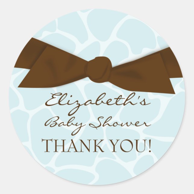 Stickers Baby shower Motif Giraffe (Devant)
