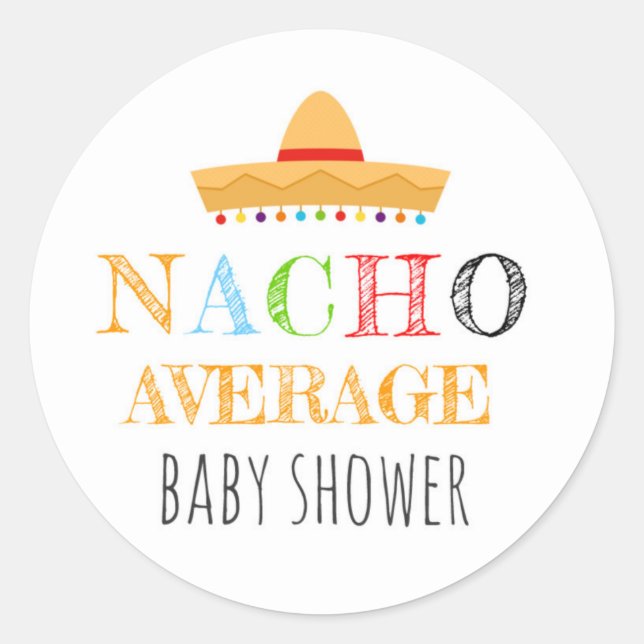 Stickers Baby shower moyen Nacho (Devant)