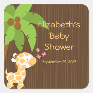 Stickers Baby shower Neutre Cute Safari Giraffe