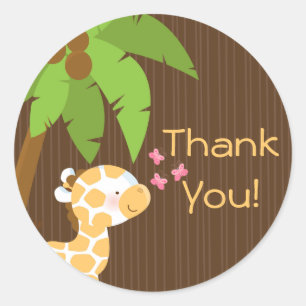 Stickers Baby shower Neutre Cute Safari Giraffe