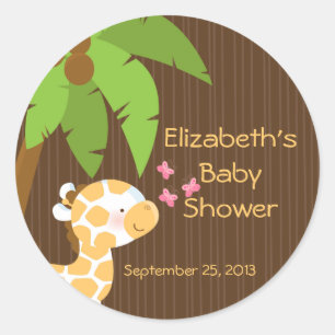 Stickers Baby shower Neutre Cute Safari Giraffe