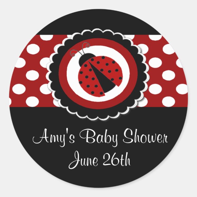 Stickers Baby shower ou Anniversaire Ladybug (Devant)