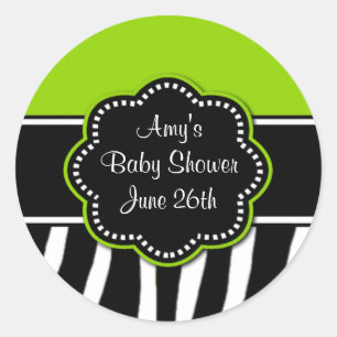 Stickers Baby shower ou Anniversaire Lime Zebra