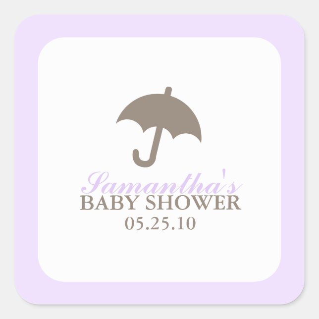 Stickers Baby shower parapluie (Devant)