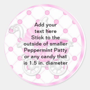 Stickers Baby shower Peppermenthe Patty FAVORS