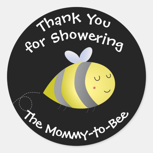 Stickers Baby shower personnalisé - Mommy-to-Bee (Devant)