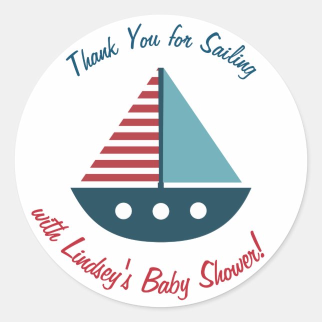 Stickers Baby shower personnalisé- Thème nautique (Devant)