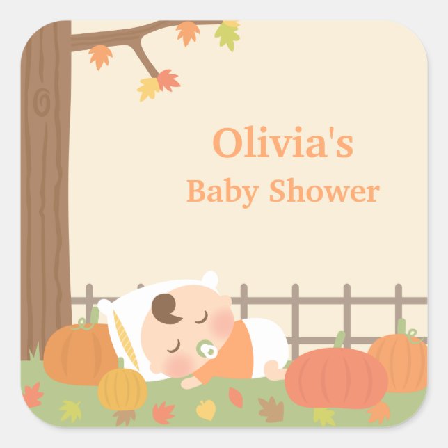 Stickers Baby shower petit Citrouille (Devant)