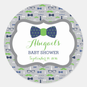 Stickers Baby shower petit homme, Bleu, Vert, Gris