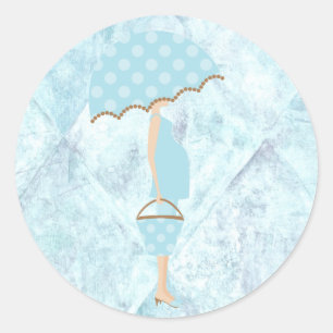 Stickers Baby shower Pois bleu