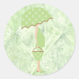 Stickers Baby shower Pois vert
