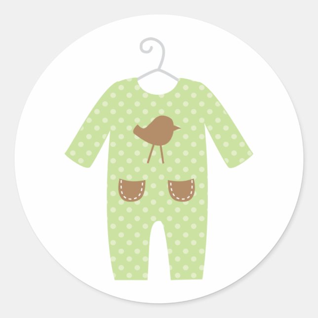 Stickers Baby shower pour bébé vert (Devant)
