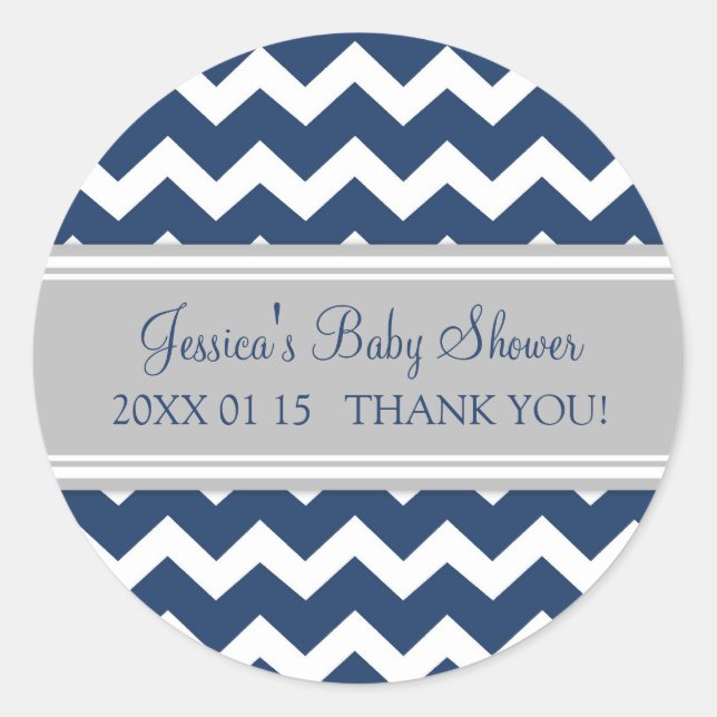 Stickers Baby shower préféré Blue Grey (Devant)