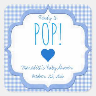Stickers baby shower prêt à pop pour garçon