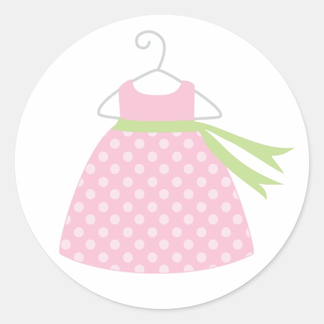 Stickers Baby shower Robe de Bébé rose (Devant)
