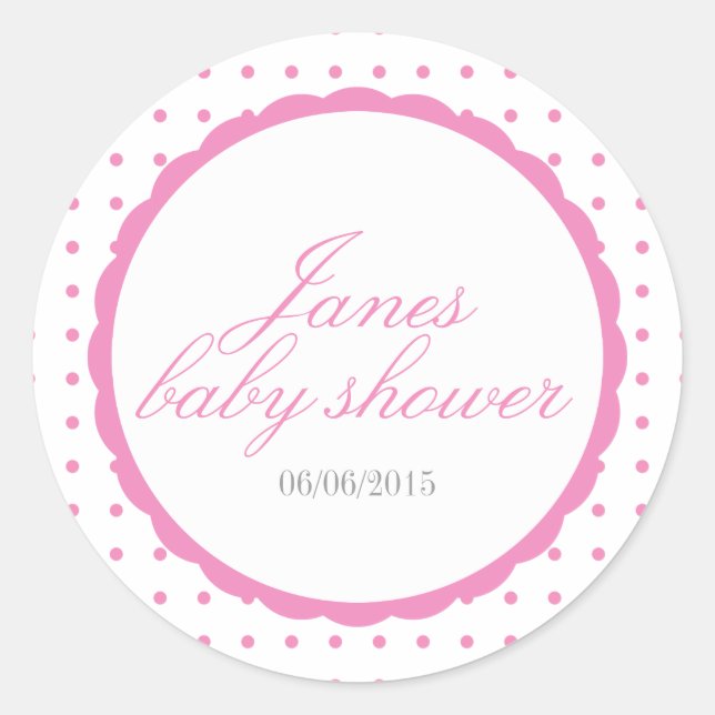 stickers baby shower rose (Devant)