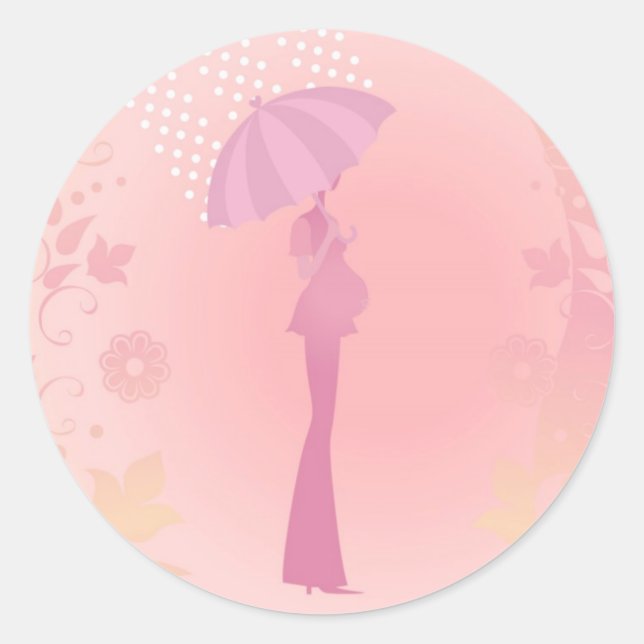 Stickers Baby shower rose (Devant)