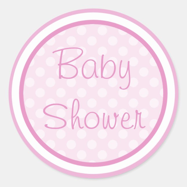 Stickers Baby shower rose (Devant)