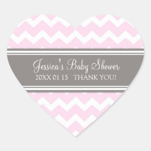 Stickers Baby shower rose Gris Chevron Favoriser l