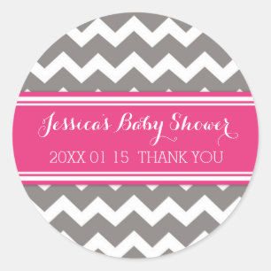 Stickers Baby shower rose gris Favoriser les