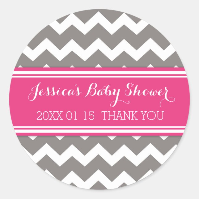 Stickers Baby shower rose gris Favoriser les  (Devant)