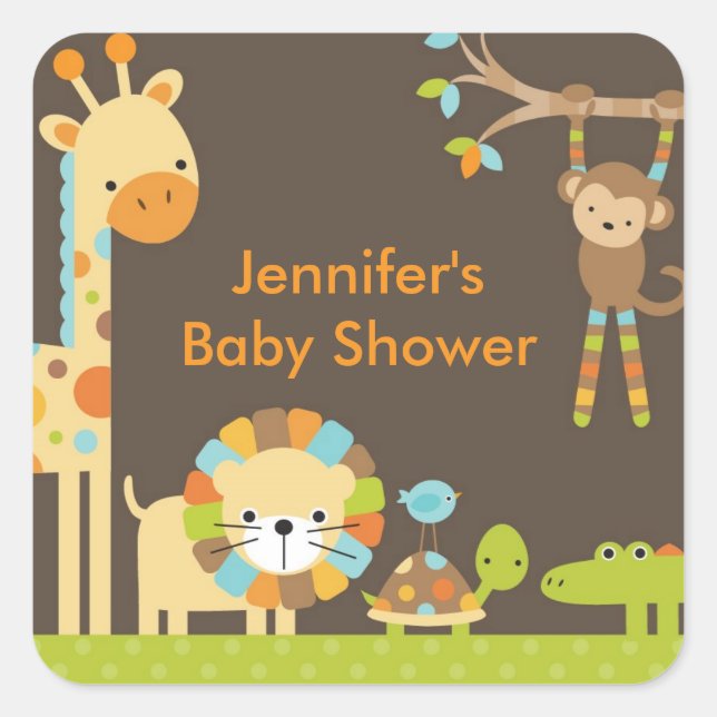 Stickers Baby shower Safari de Mod Jungle (Devant)