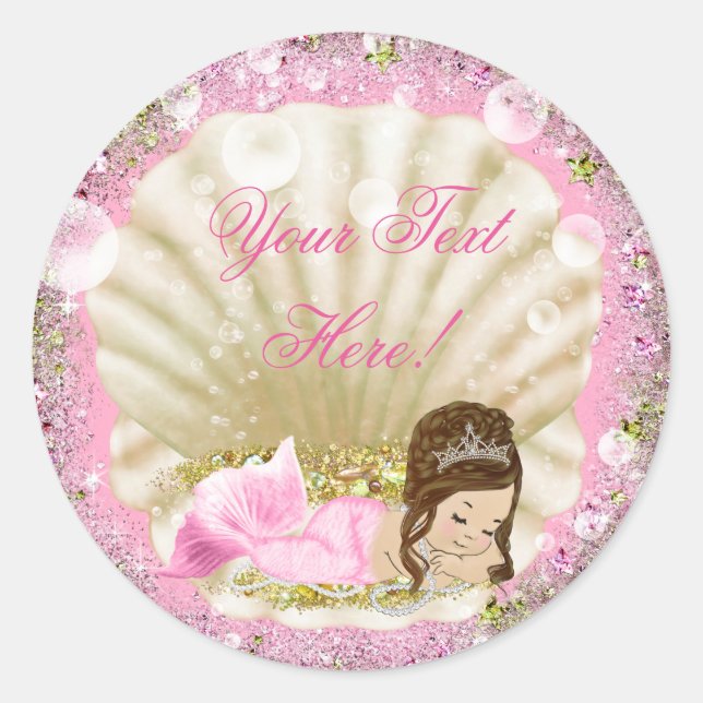 Stickers Baby shower sirène (Devant)