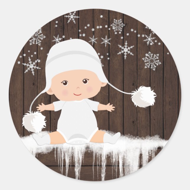 Stickers Baby shower Snowflake (Devant)